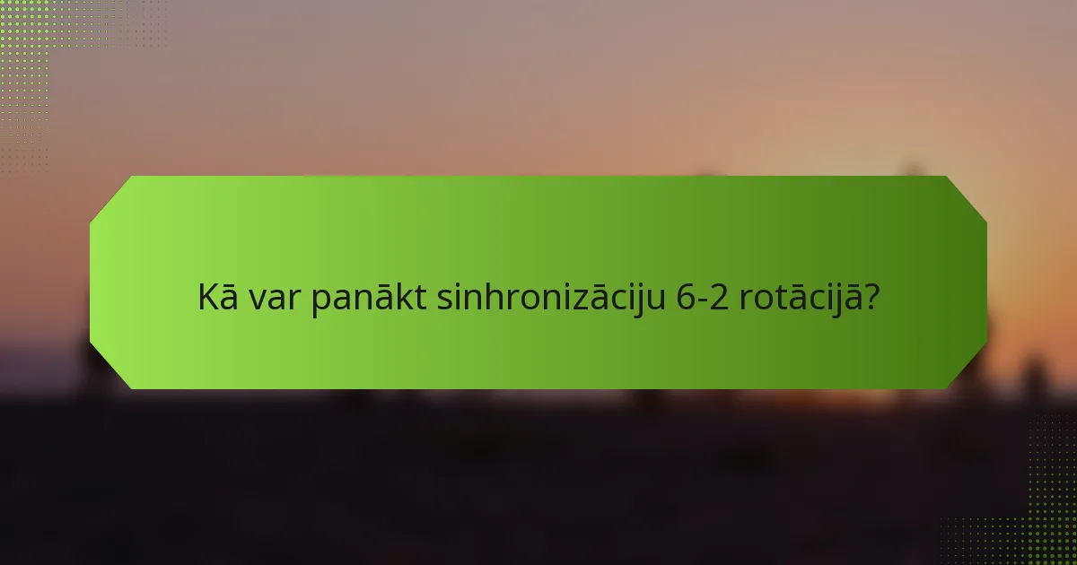 Kā var panākt sinhronizāciju 6-2 rotācijā?